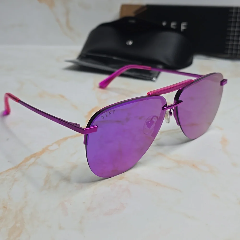 Diff Tahoe Aviator Mirror Pink Purple